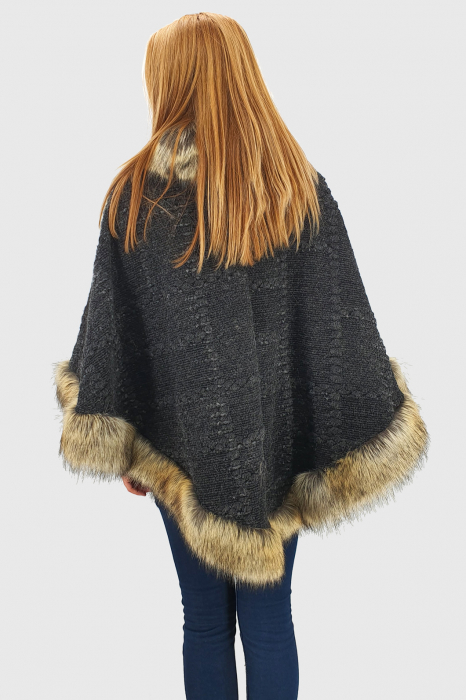 Poncho din lana cu blana 5 [3]