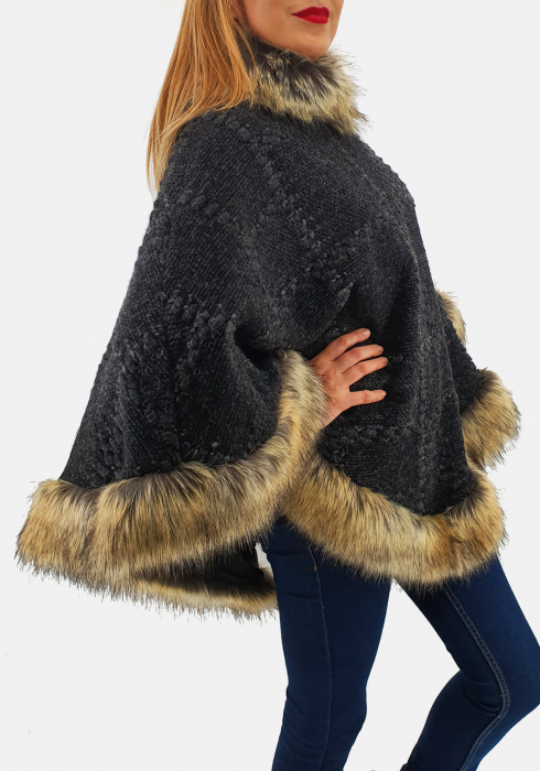 Poncho din lana cu blana 5 [2]