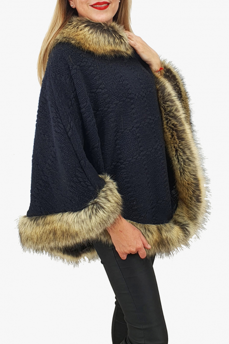 Poncho din lana cu blana 9 [4]