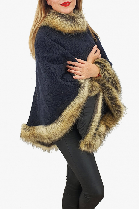 Poncho din lana cu blana 9 [3]
