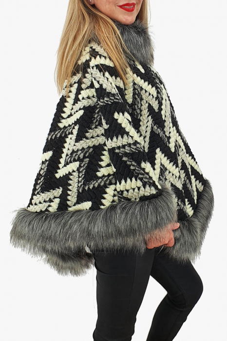 Poncho din lana cu blana 10 [4]