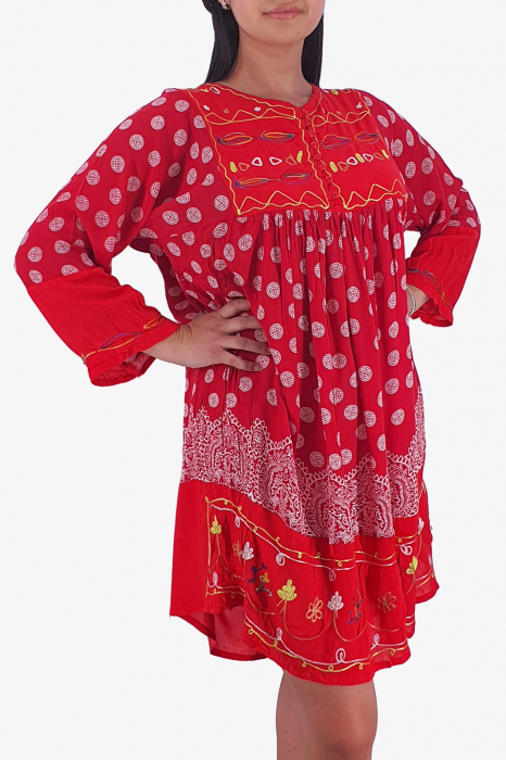 Rochie/Bluza brodata cu imprimeu floral Oana 14 [2]