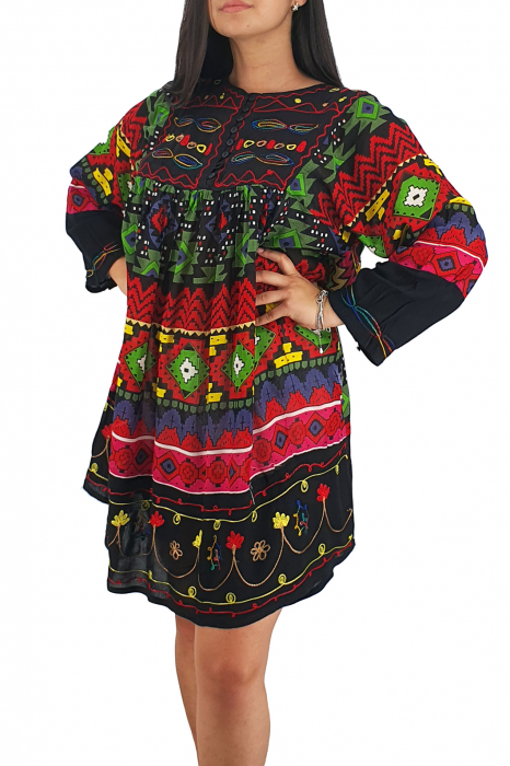 Rochie/Bluza brodata cu imprimeu floral Oana 15 [3]