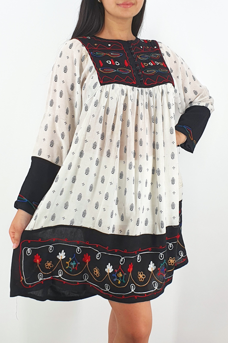 Rochie/Bluza brodata cu imprimeu floral Oana 16 [3]