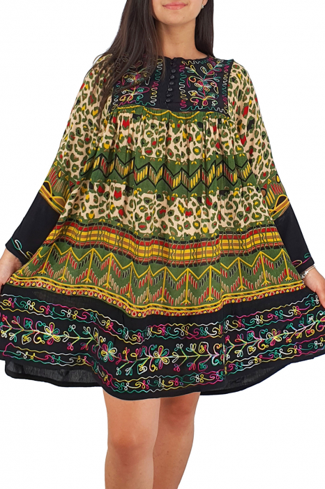 Rochie/Bluza brodata cu imprimeu floral Oana 17 [2]