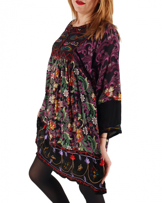Rochie/Bluza brodata cu imprimeu floral Oana 3 [2]
