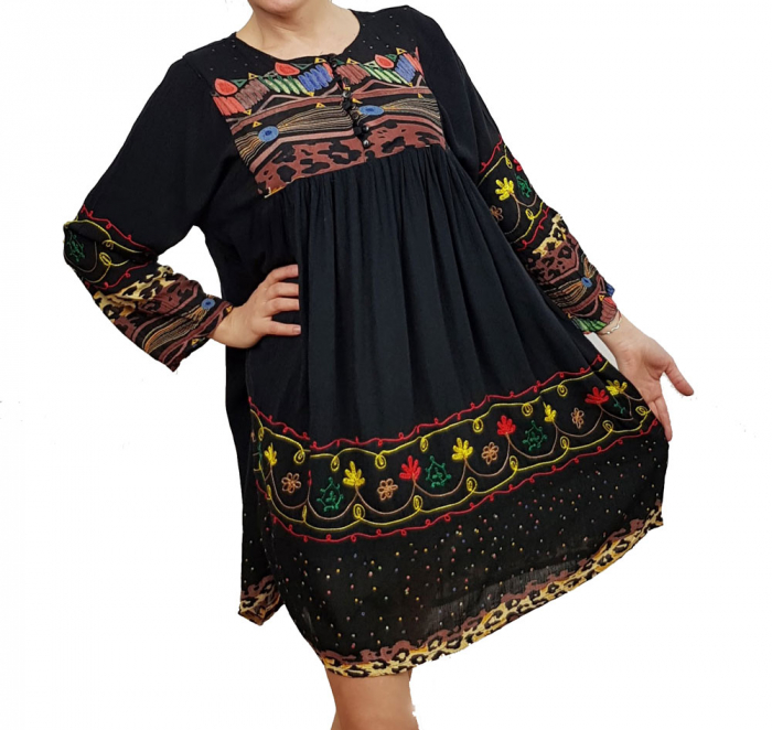 Rochie/Bluza brodata cu imprimeu floral Oana 5 [2]