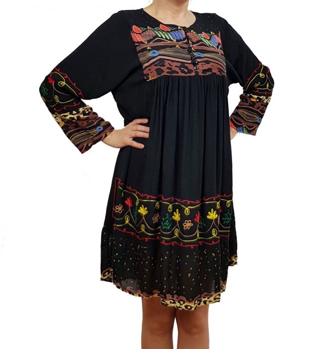 Rochie/Bluza brodata cu imprimeu floral Oana 5 [3]