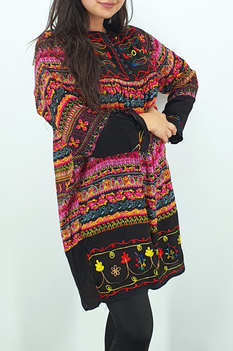 Rochie/Bluza brodata cu imprimeu floral Oana 9 [2]