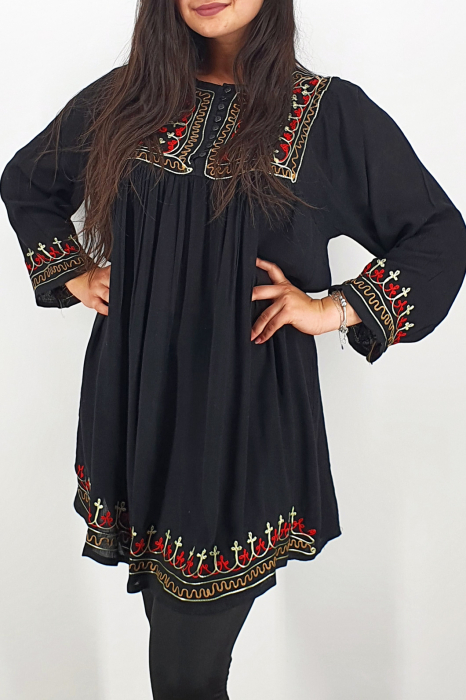 Rochie/Bluza brodata cu imprimeu floral Oana 7 [3]