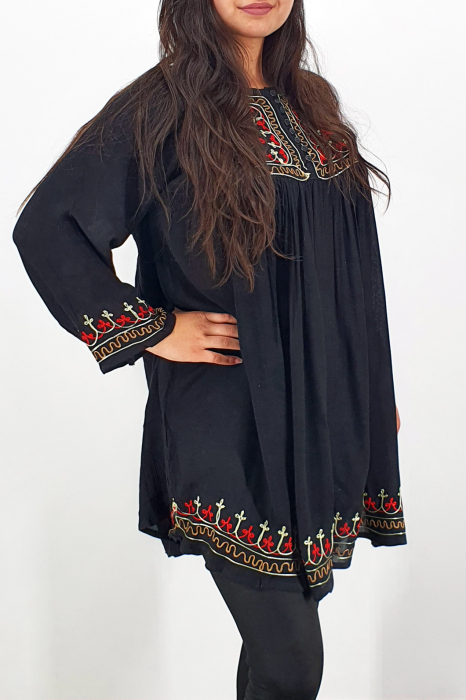 Rochie/Bluza brodata cu imprimeu floral Oana 7 [2]