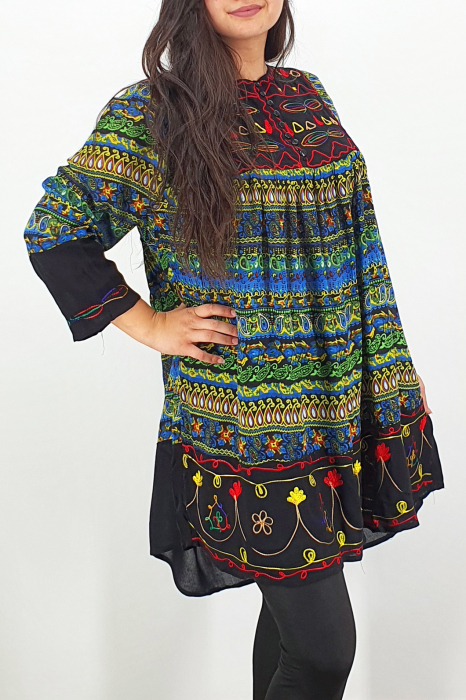 Rochie/Bluza brodata cu imprimeu floral Oana 10 [2]