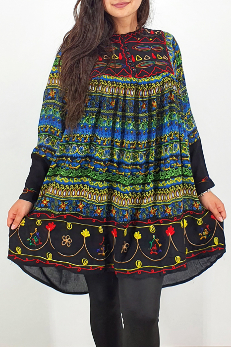 Rochie/Bluza brodata cu imprimeu floral Oana 10 [3]