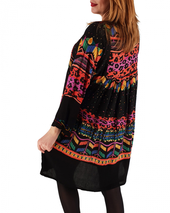 Rochie/Bluza brodata cu imprimeu floral Oana 2 [3]