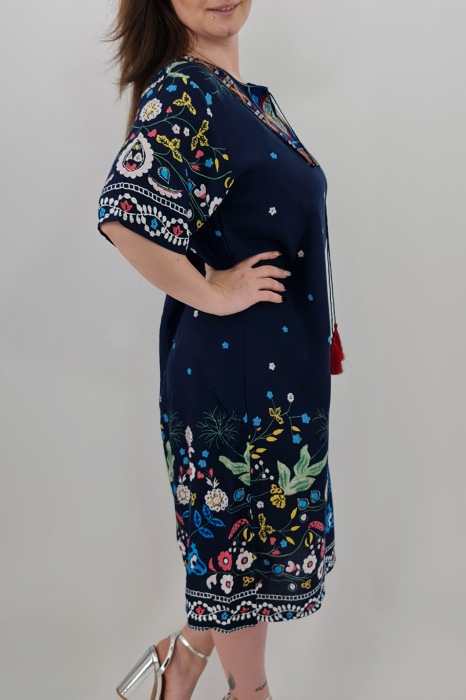 Rochie brodata si cu imprimeu floral [2]