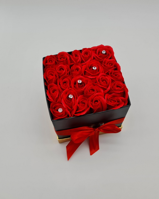 Set cadou - Trandafiri sapun - Cutie patrata! [2]