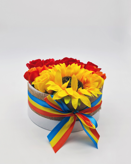 Set cadou – Trandafiri sapun – Cutie rotunda – floarea soarelui! [4]