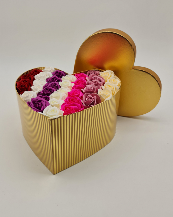 Set cadou - Trandafiri sapun - Inima flori Multicolora! [3]