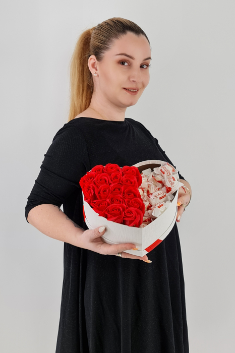 Set cadou – Trandafiri sapun – Inima mica – Raffaelo! [4]