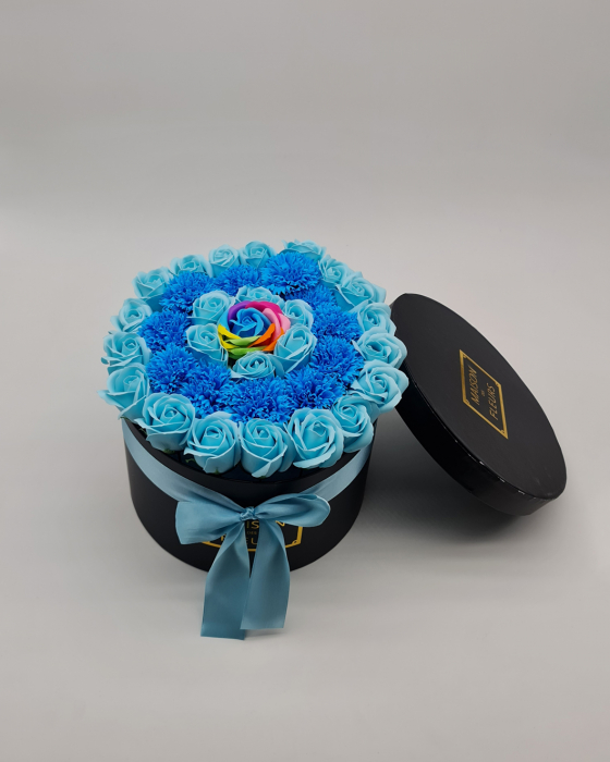 Set cadou - Trandafiri sapun - Albastru Turcoaz [2]