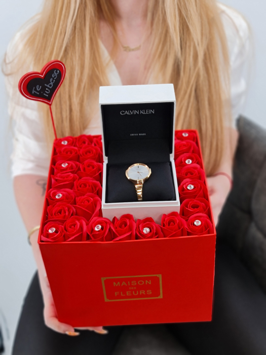 Set cadou - Trandafiri sapun - Cadou Ceas [2]