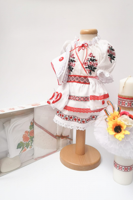 Set Traditional Botez - Costumas fetita Trusou Lumanare 2