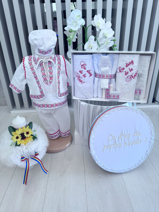 Set Traditional Botez - Costumas+Trusou+Cutie+Lumanare Baiat Adan [2]