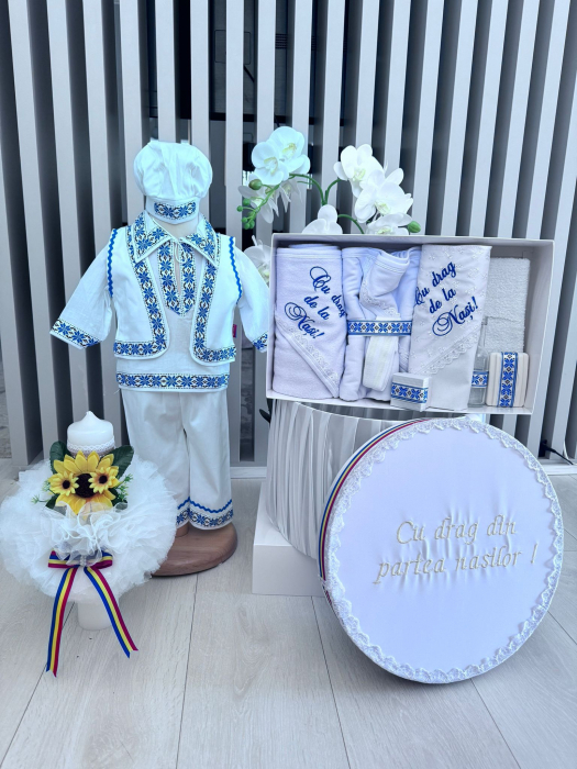 Set Traditional Botez - Costumas+Trusou+Cutie+Lumanare Baiat Adan 2 [3]