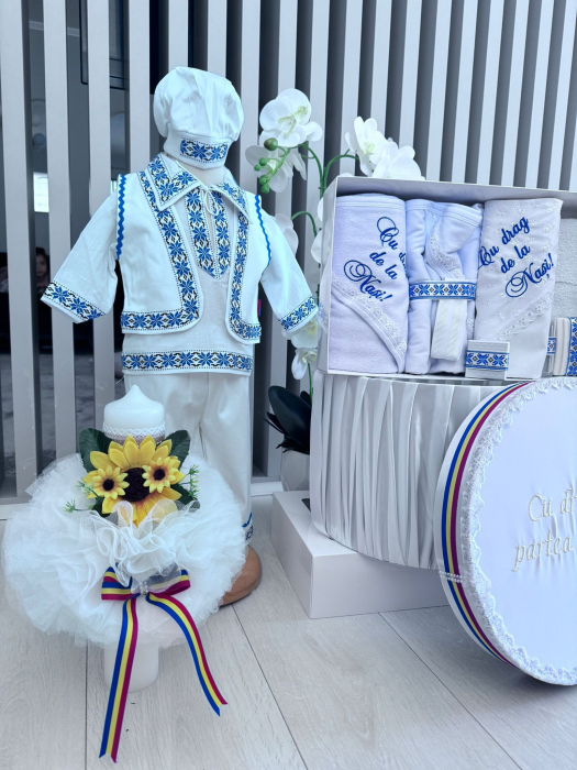 Set Traditional Botez - Costumas+Trusou+Cutie+Lumanare Baiat Adan 2 [2]