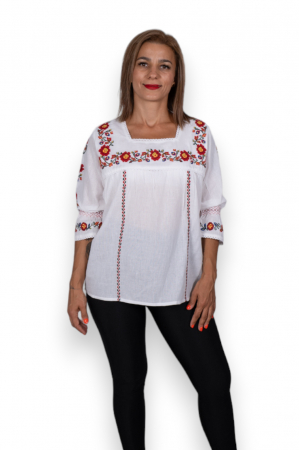 Ii Maneca 3/4 - Bluza / Ie Traditionala cu flori 5