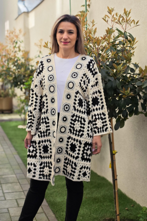 Cardigane si Geci - Cardigan brodat macrame 3