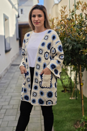 Cardigane si Geci - Cardigan brodat macrame 4