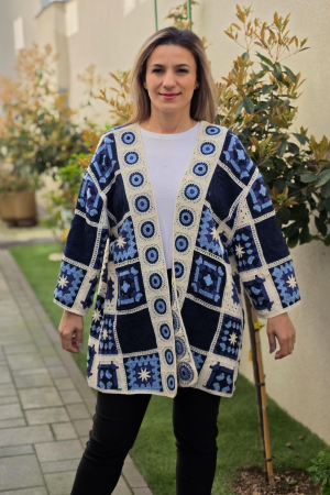 Cardigane si Geci - Cardigan brodat macrame 5