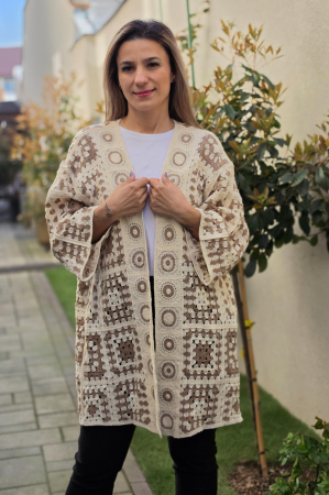 Cardigane si Geci - Cardigan brodat macrame 6