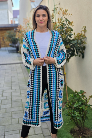 Cardigane si Geci - Cardigan brodat macrame