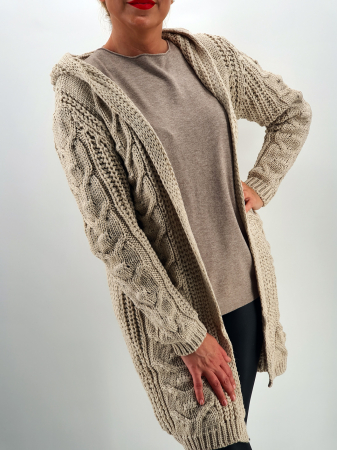 Cardigan din tricot cu gluga 2 [0]