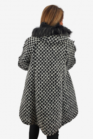 Cardigan / Poncho din lana cu blana 3 [3]
