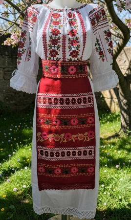 Costume Vesta si Fote traditionale - Costum IE/Fusta/Brau si 2 Fote Olguta