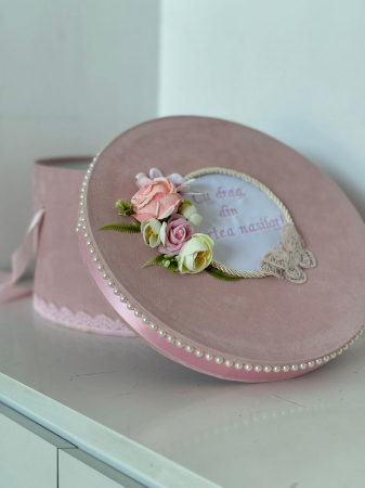 Trusou si Cufar Botez - Cutie pentru trusou catifea