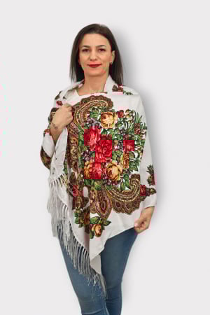 Femei - Esarfa Traditionala cu Imprimeu Floral