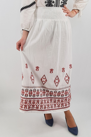 Fusta lunga stilizata cu motive florale 3 [0]