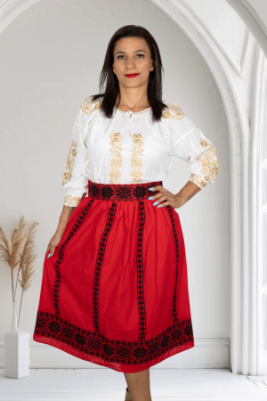 Femei - Fusta stilizata cu motive traditionale Ioana 9