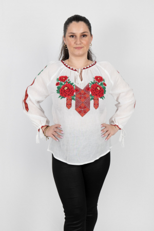 Ii Maneca Lunga - Ie Traditionala cu Bujori 3