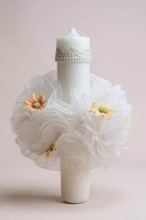 Lumanari botez - Lumanare Decorata Manual Floare 2