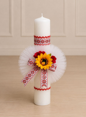 Lumanari botez - Lumanare Decorata Manual Traditional 16