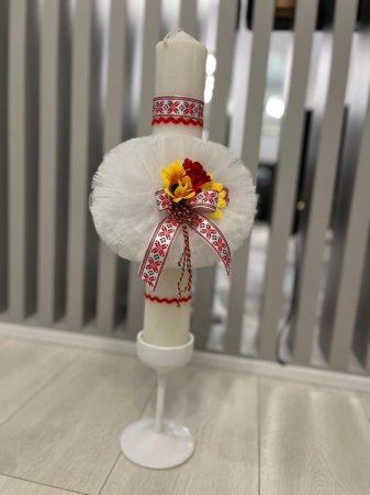 Lumanari botez - Lumanare Decorata Manual Traditional 5