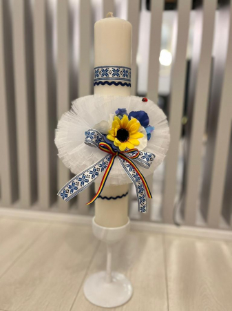 Lumanari botez - Lumanare Decorata Manual Traditional 6