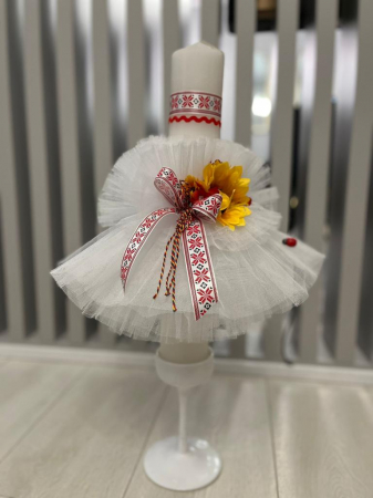 Lumanari botez - Lumanare Decorata Manual Traditional 7