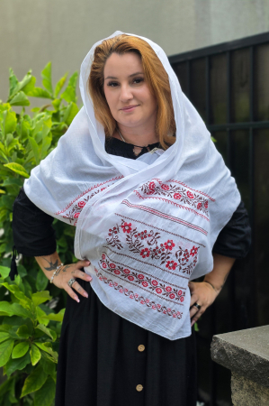 Marama Traditionala cu broderie Inflorata