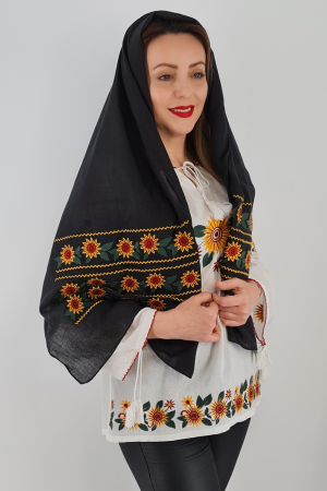 Marama Traditionala cu broderie floarea soarelui [0]